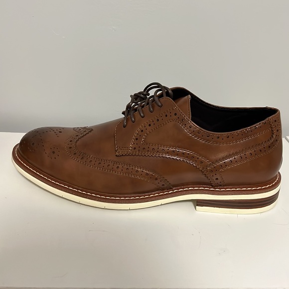 Reaction Kenneth Cole - Clyde flex lace up wing tip shoes NEW cognac - Picture 8 of 10